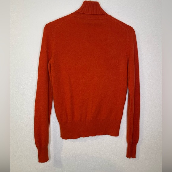 100% Cashmere Orange Turtleneck size S Lord and Taylor - Picture 2 of 5
